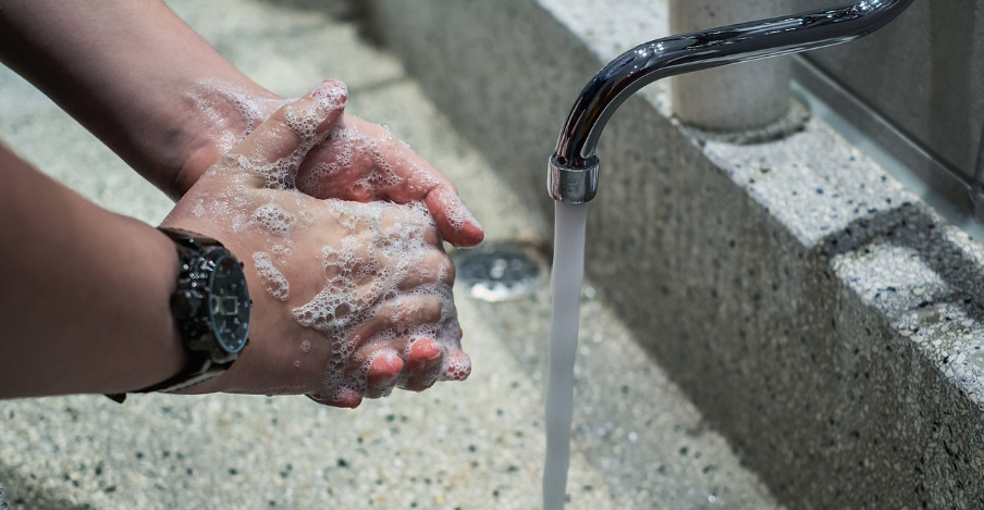 washing hands